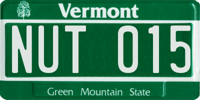 VT license plate NUT015