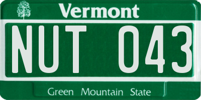 VT license plate NUT043