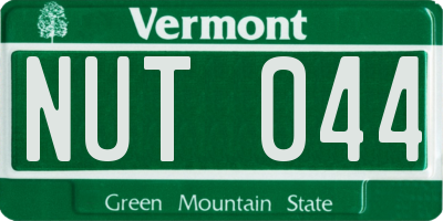 VT license plate NUT044