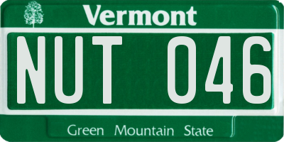 VT license plate NUT046