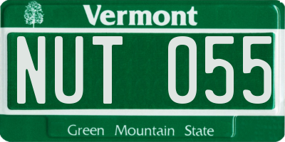 VT license plate NUT055