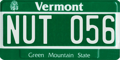 VT license plate NUT056