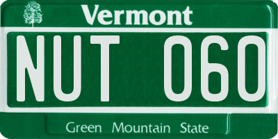 VT license plate NUT060