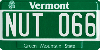 VT license plate NUT066