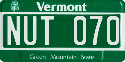VT license plate NUT070