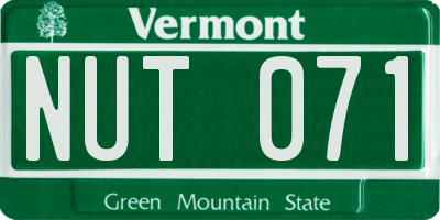 VT license plate NUT071