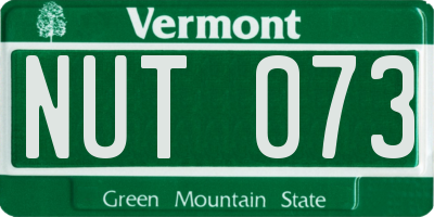 VT license plate NUT073