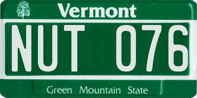 VT license plate NUT076