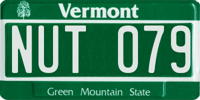 VT license plate NUT079