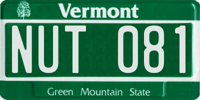 VT license plate NUT081