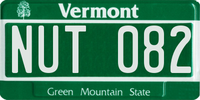 VT license plate NUT082