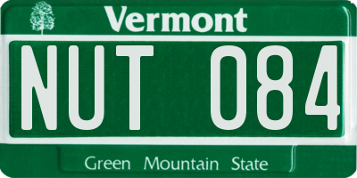VT license plate NUT084