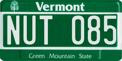 VT license plate NUT085