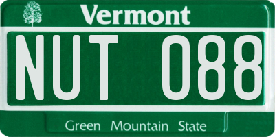 VT license plate NUT088
