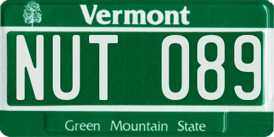 VT license plate NUT089