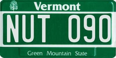 VT license plate NUT090