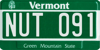 VT license plate NUT091