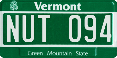 VT license plate NUT094