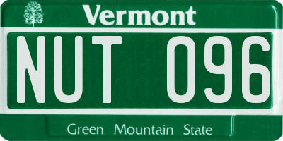 VT license plate NUT096