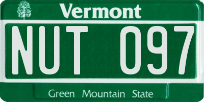 VT license plate NUT097