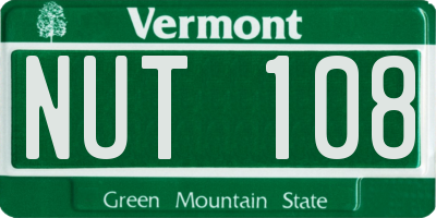 VT license plate NUT108