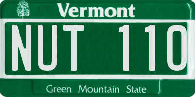 VT license plate NUT110
