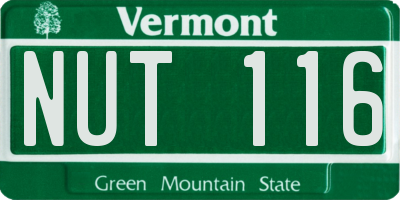 VT license plate NUT116
