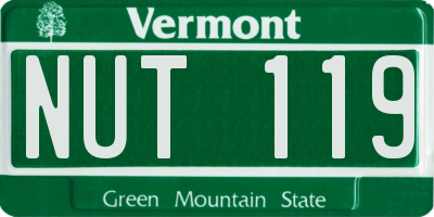 VT license plate NUT119