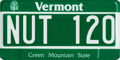 VT license plate NUT120