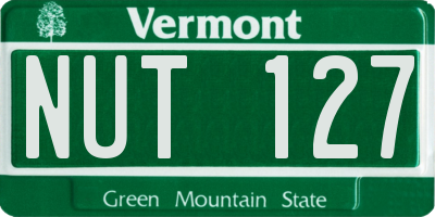 VT license plate NUT127