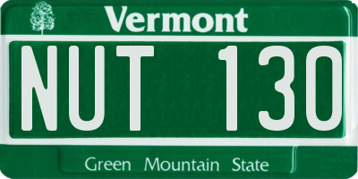 VT license plate NUT130