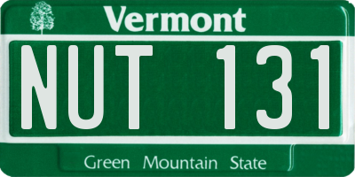 VT license plate NUT131