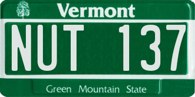 VT license plate NUT137