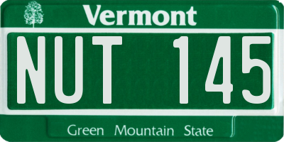 VT license plate NUT145