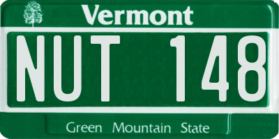 VT license plate NUT148