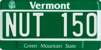 VT license plate NUT150