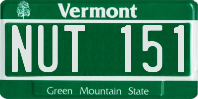 VT license plate NUT151