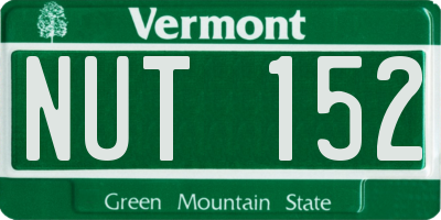VT license plate NUT152