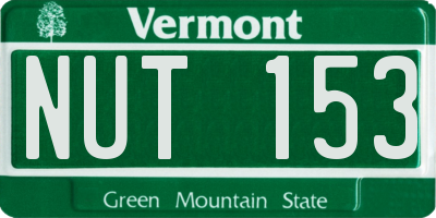 VT license plate NUT153