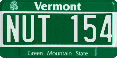 VT license plate NUT154