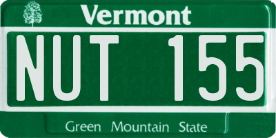 VT license plate NUT155
