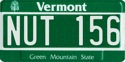 VT license plate NUT156