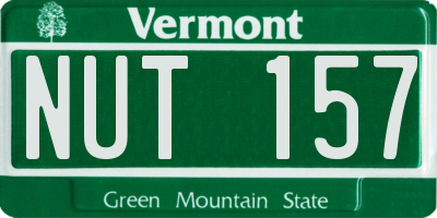 VT license plate NUT157