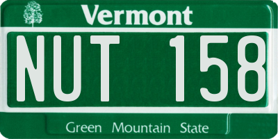 VT license plate NUT158