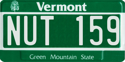 VT license plate NUT159