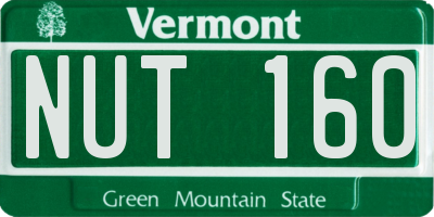 VT license plate NUT160