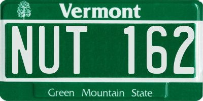 VT license plate NUT162
