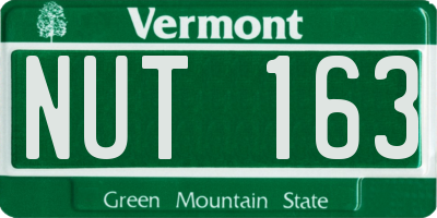 VT license plate NUT163