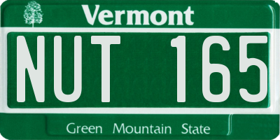 VT license plate NUT165