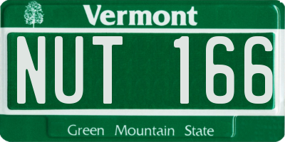 VT license plate NUT166